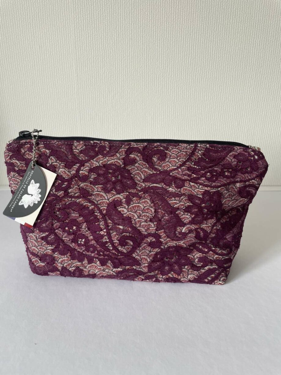 Pochette en dentelle Calais-Caudry bordeaux - Valencroix