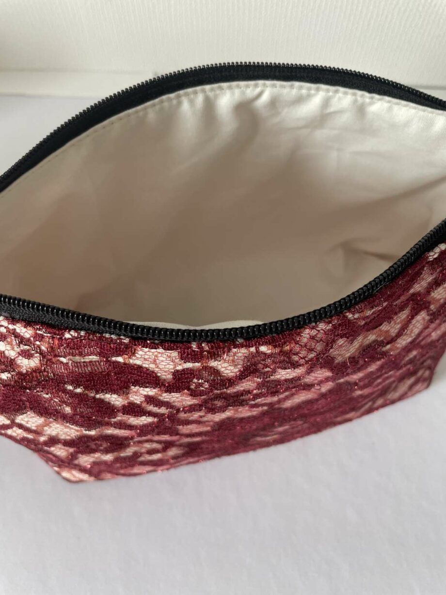 Pochette en dentelle Calais-Caudry rose/écru - Valencroix