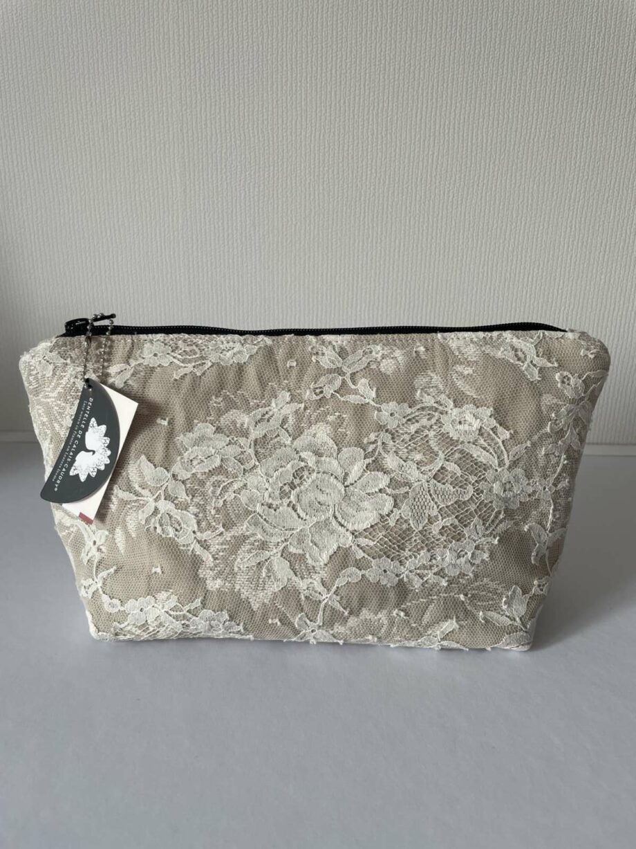 Pochette en dentelle Calais-Caudry beige/écru - Valencroix