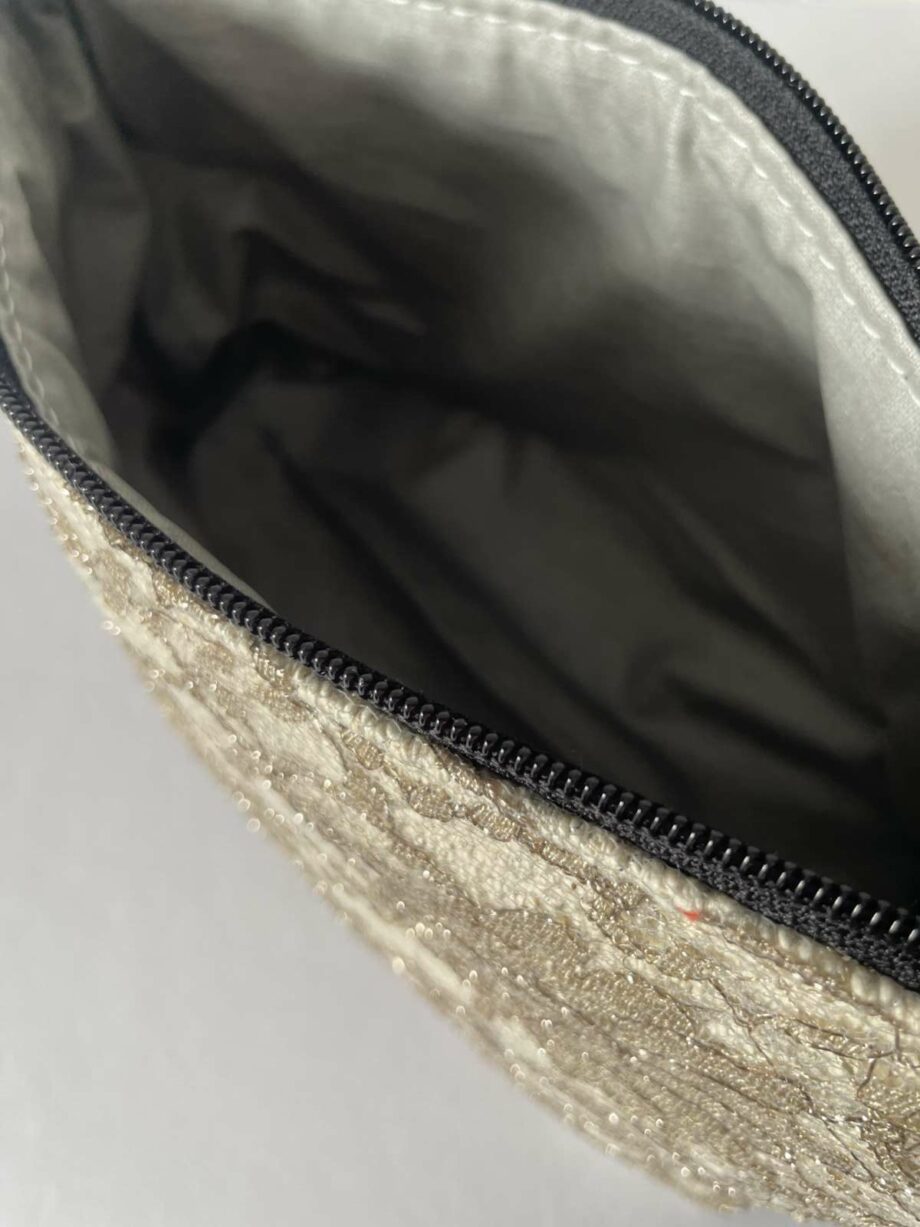 Pochette en dentelle Calais-Caudry beige/or - Valencroix